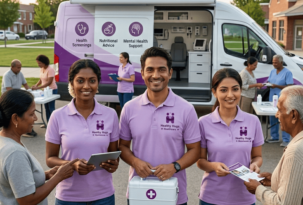 Rural healthcare and community medical services through mobile physiotherapy and health camps